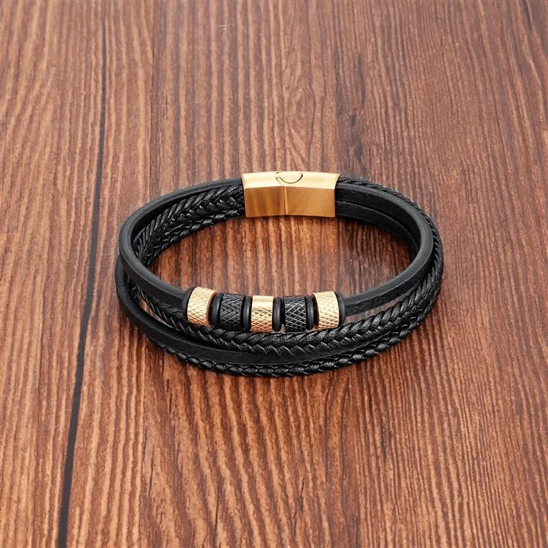 Multilayer Leather Bracelets for Men: Rugged and Refined