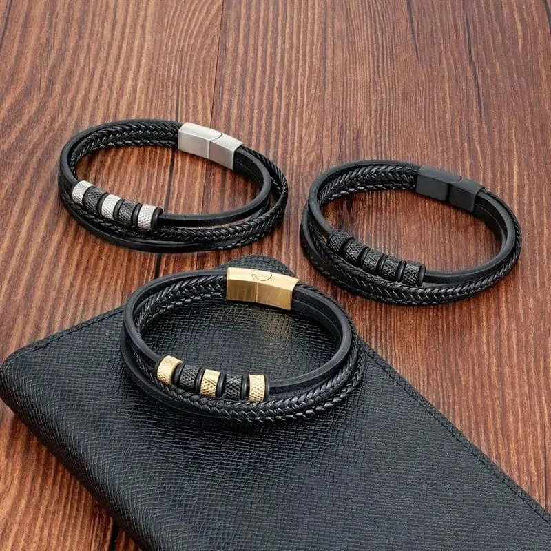 Multilayer Leather Bracelets for Men: Rugged and Refined