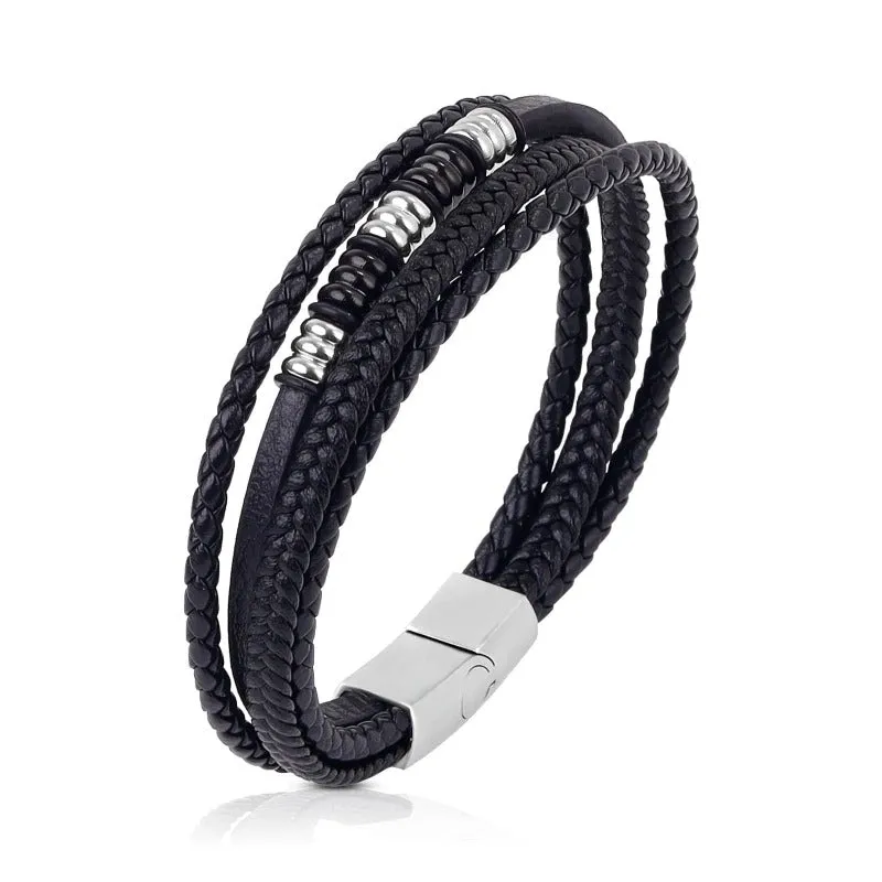 Multilayer Leather Bracelets for Men: Rugged and Refined