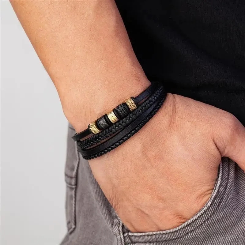 Multilayer Leather Bracelets for Men: Rugged and Refined