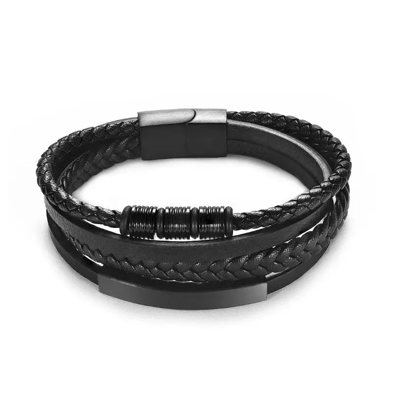 Multilayer Leather Bracelets for Men: Rugged and Refined