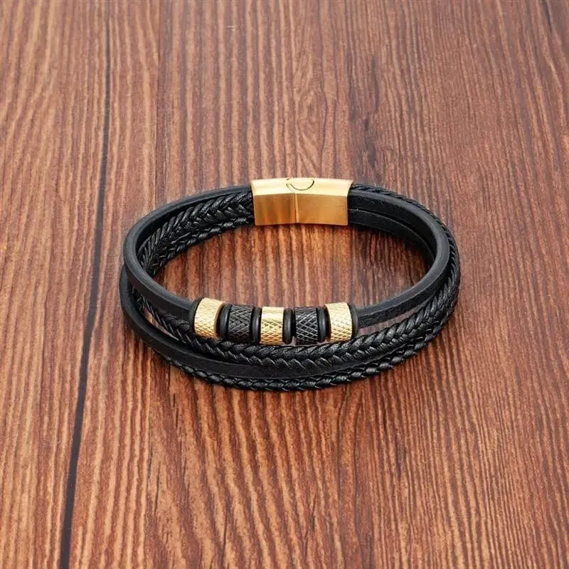 Multilayer Leather Bracelets for Men: Rugged and Refined