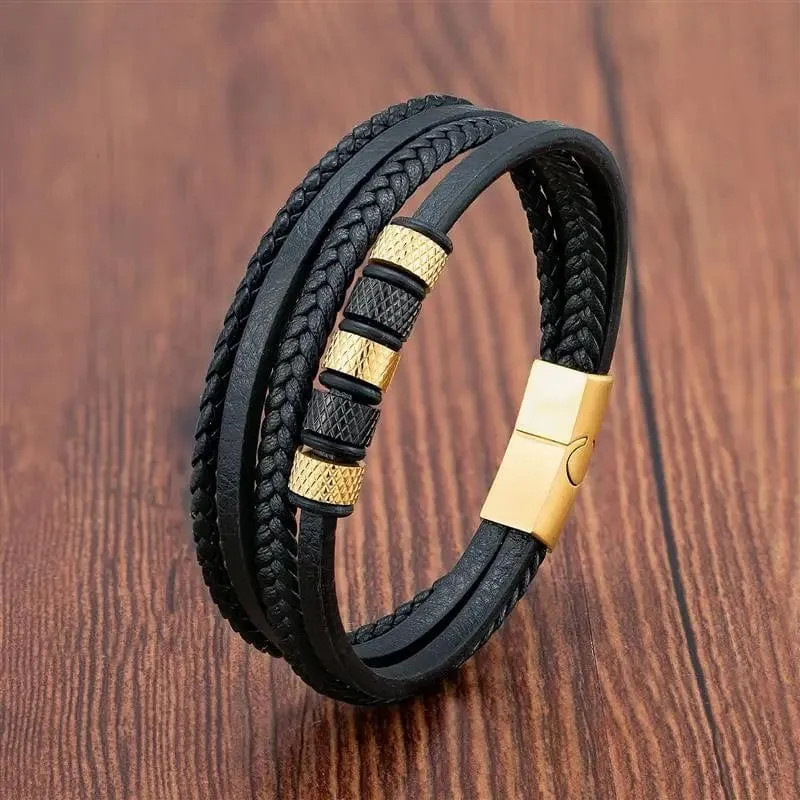 Multilayer Leather Bracelets for Men: Rugged and Refined