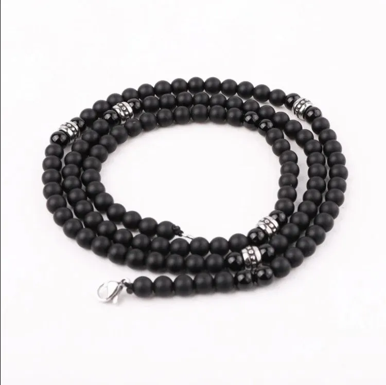 Natural Stone Onyx Beaded Necklace