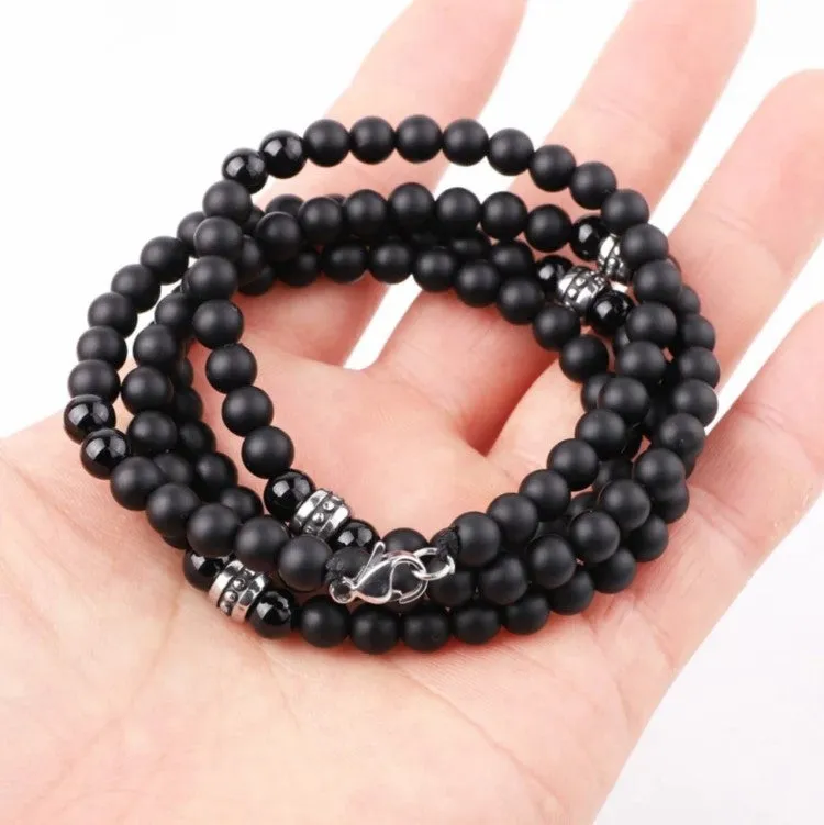 Natural Stone Onyx Beaded Necklace