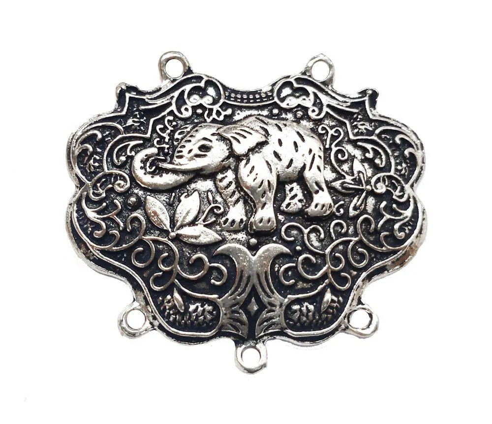 Oxidized Silver Elephant Designer Pendant