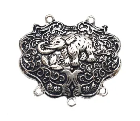 Oxidized Silver Elephant Designer Pendant