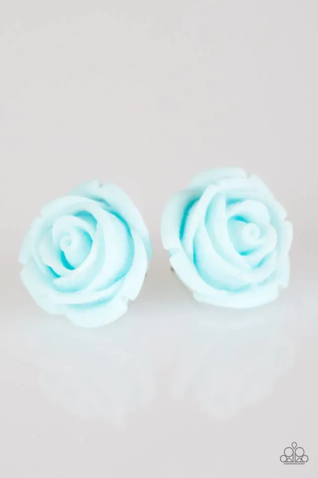 Paparazzi Earring ~ Rose Roulette - Blue