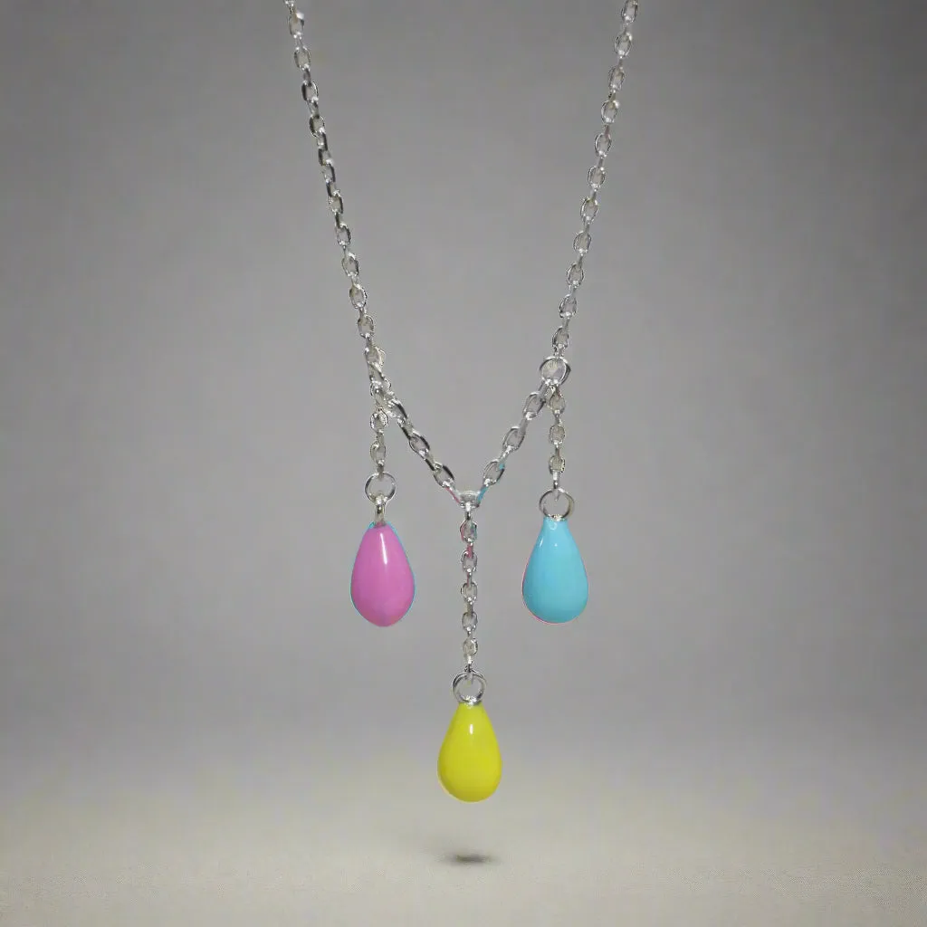 Pastel Teardrop Necklace for Teen in 925 Sterling Silver