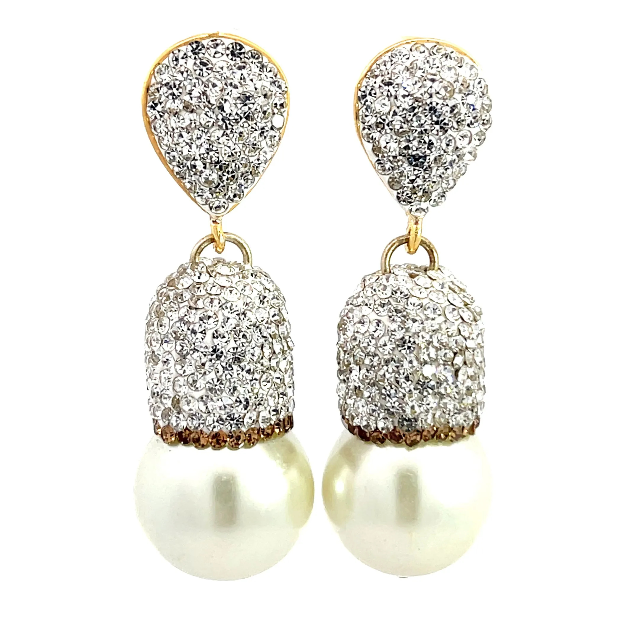 Pearl & Crystal Drop Earring
