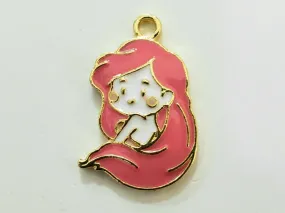 Pink Mermaid Alloy Charms