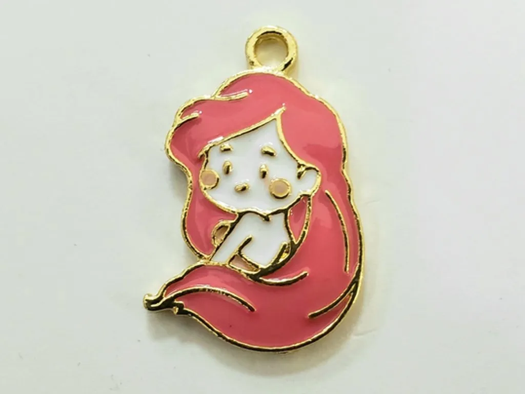 Pink Mermaid Alloy Charms