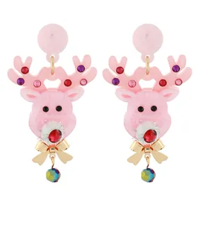 Pink Rudolf Earrings