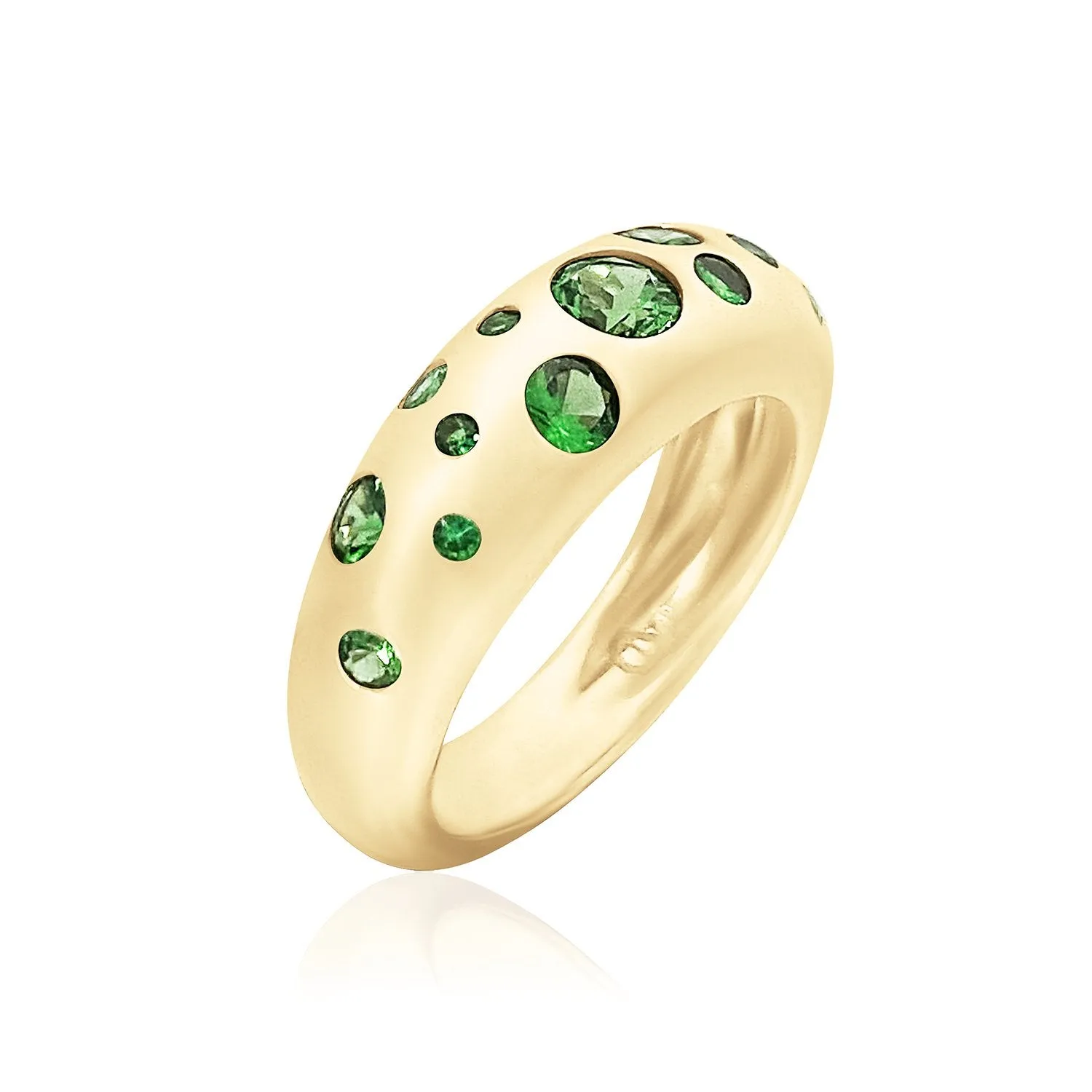 Polka Dot Tsavorite Nomad Dome Ring