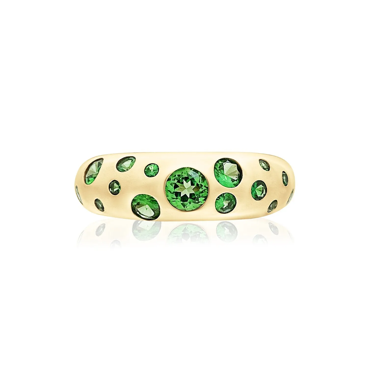 Polka Dot Tsavorite Nomad Dome Ring