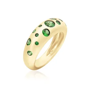 Polka Dot Tsavorite Nomad Dome Ring