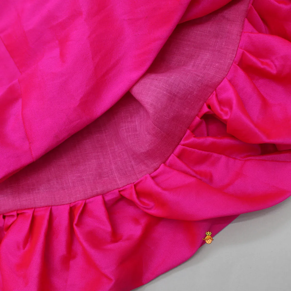 Pre Order: Stylish One-Shoulder Pink Top And Lehenga