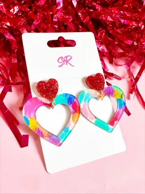 Sandy   Rizzo Flirty Heart Dangle Earrings
