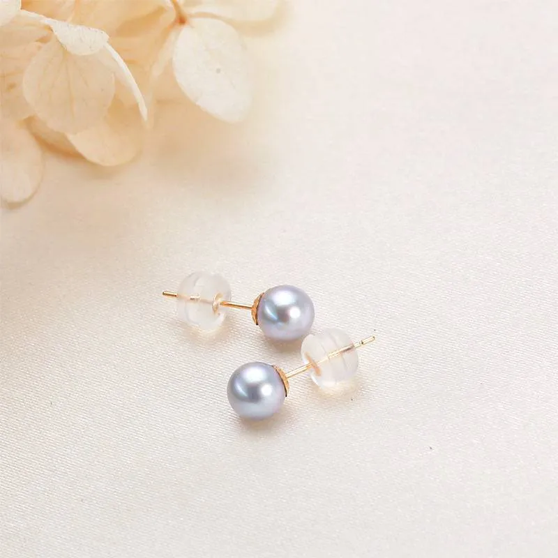 Seawater Akoya Silver Blue Pearl & Stud Earrings