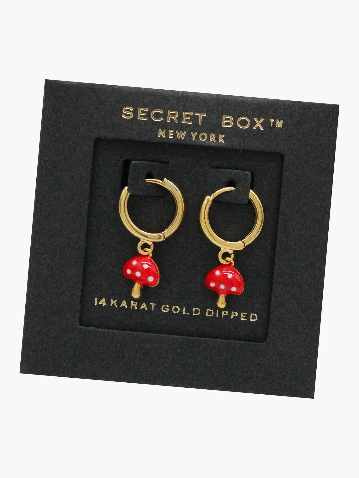 Secret Box 14K Gold Mushroom Huggie Earrings - Brands We Love