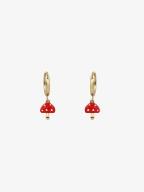 Secret Box 14K Gold Mushroom Huggie Earrings - Brands We Love