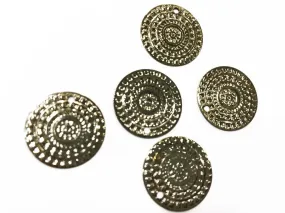 Silver Circular Designer Metal Charms (16 mm)