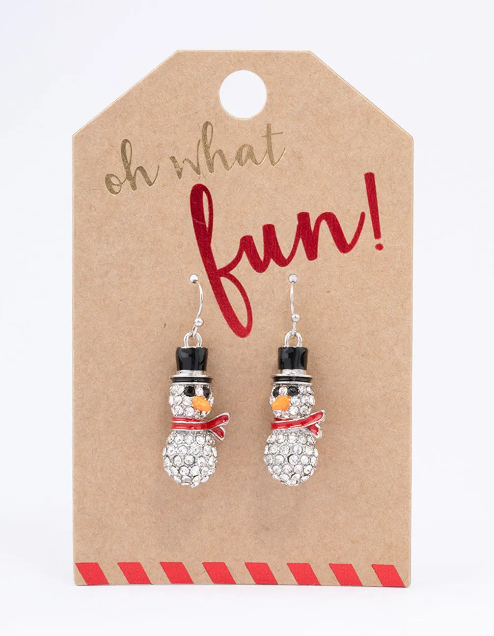 Silver Diamante Mini Snowman Drop Earrings