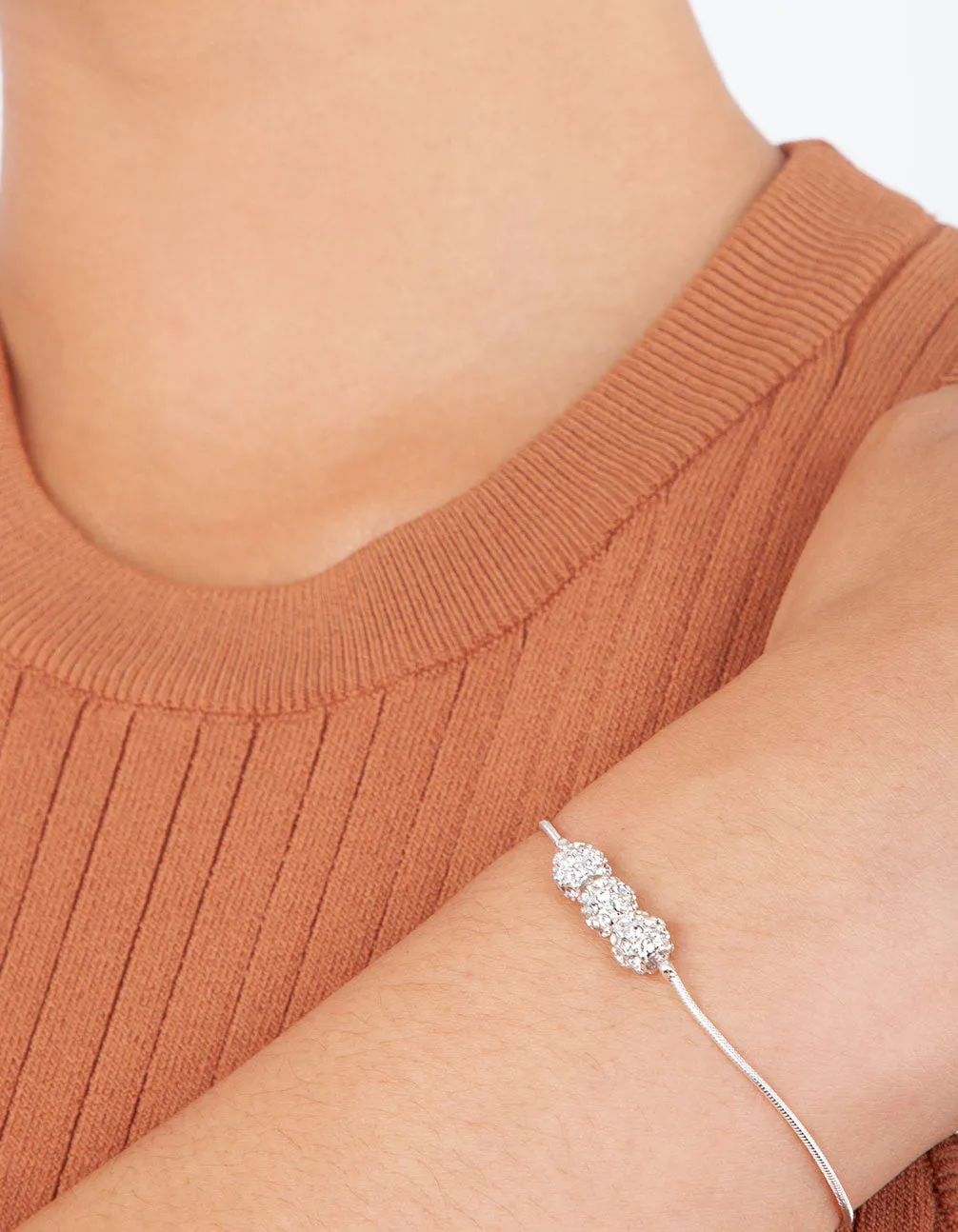 Silver Fireball Triple Bracelet