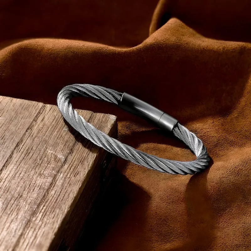 Simple Men Steel Wire Rope Bracelet
