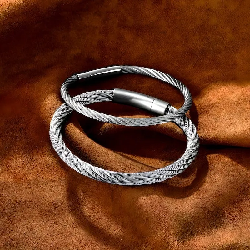 Simple Men Steel Wire Rope Bracelet