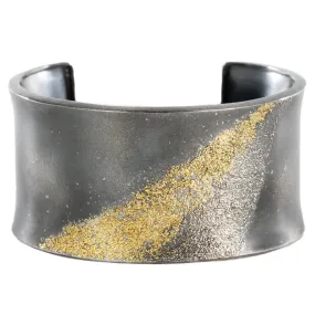 Slice Cuff - 22ky   Oxidized Silver