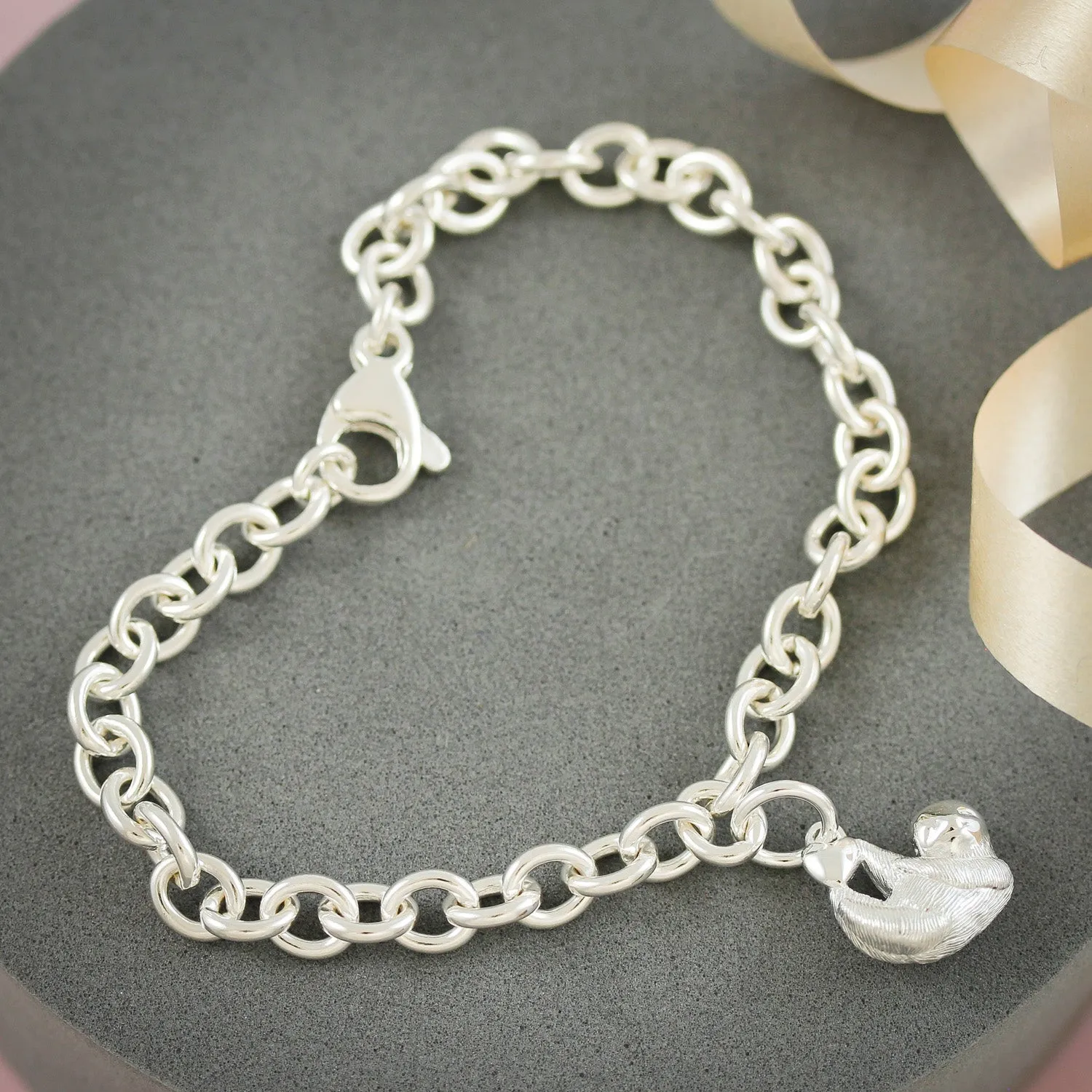 Sloth Silver Charm