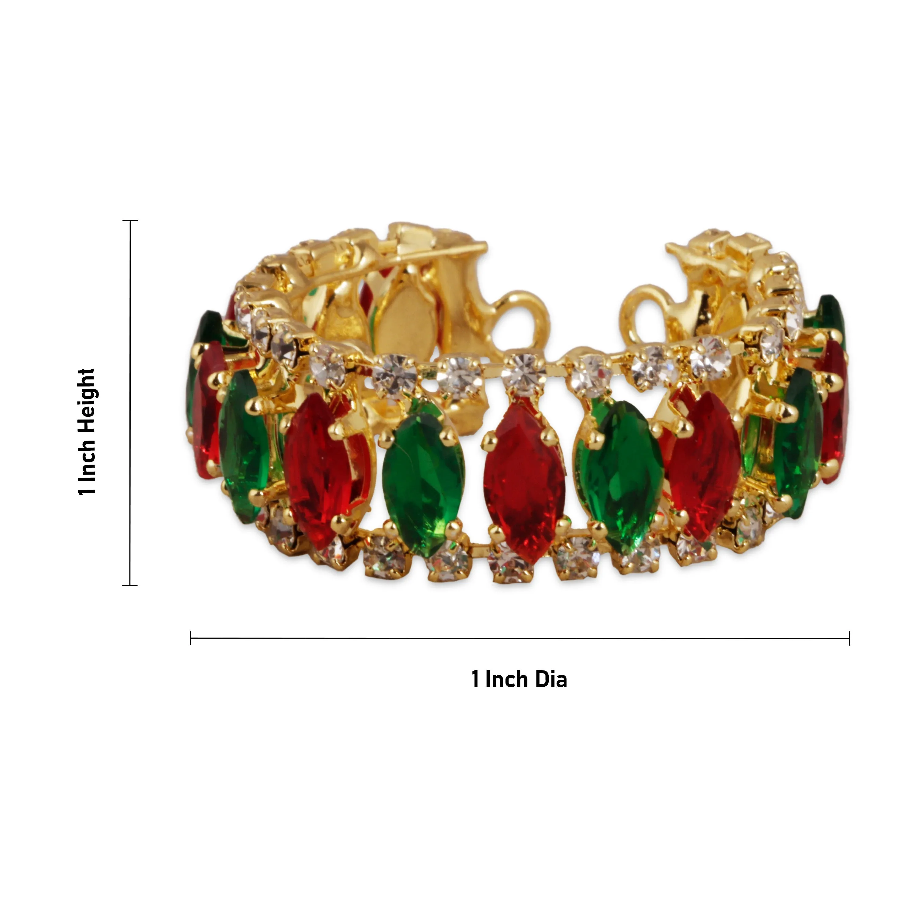 Stone Bangle - 1 x 1 Inches | Multicolour Stone Jewelry/ Jewellery for Deity