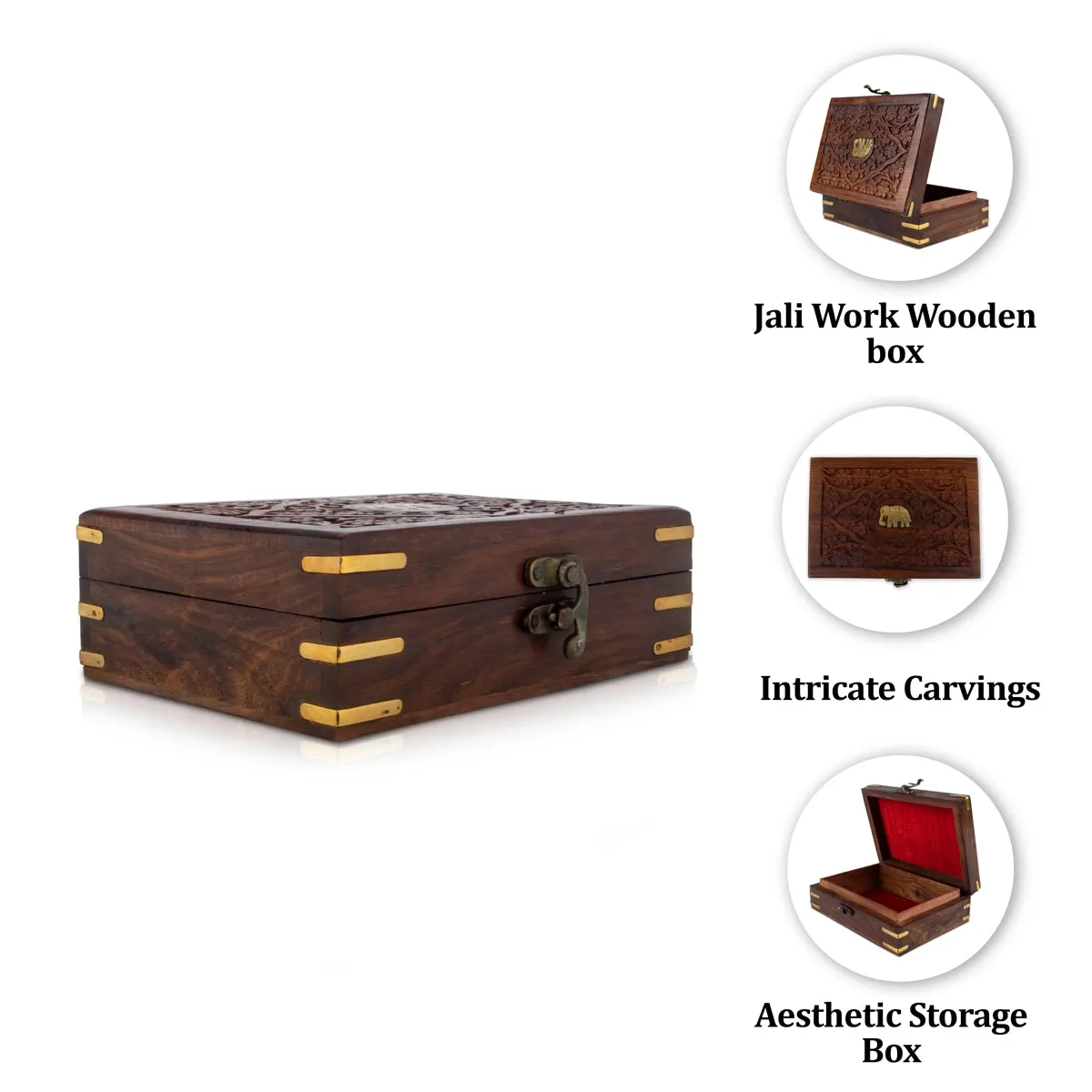 Storage Box - 2.5 x 7 x 5 Inches | Handcrafted Wooden Jewelry Box/ Wooden Box for Women