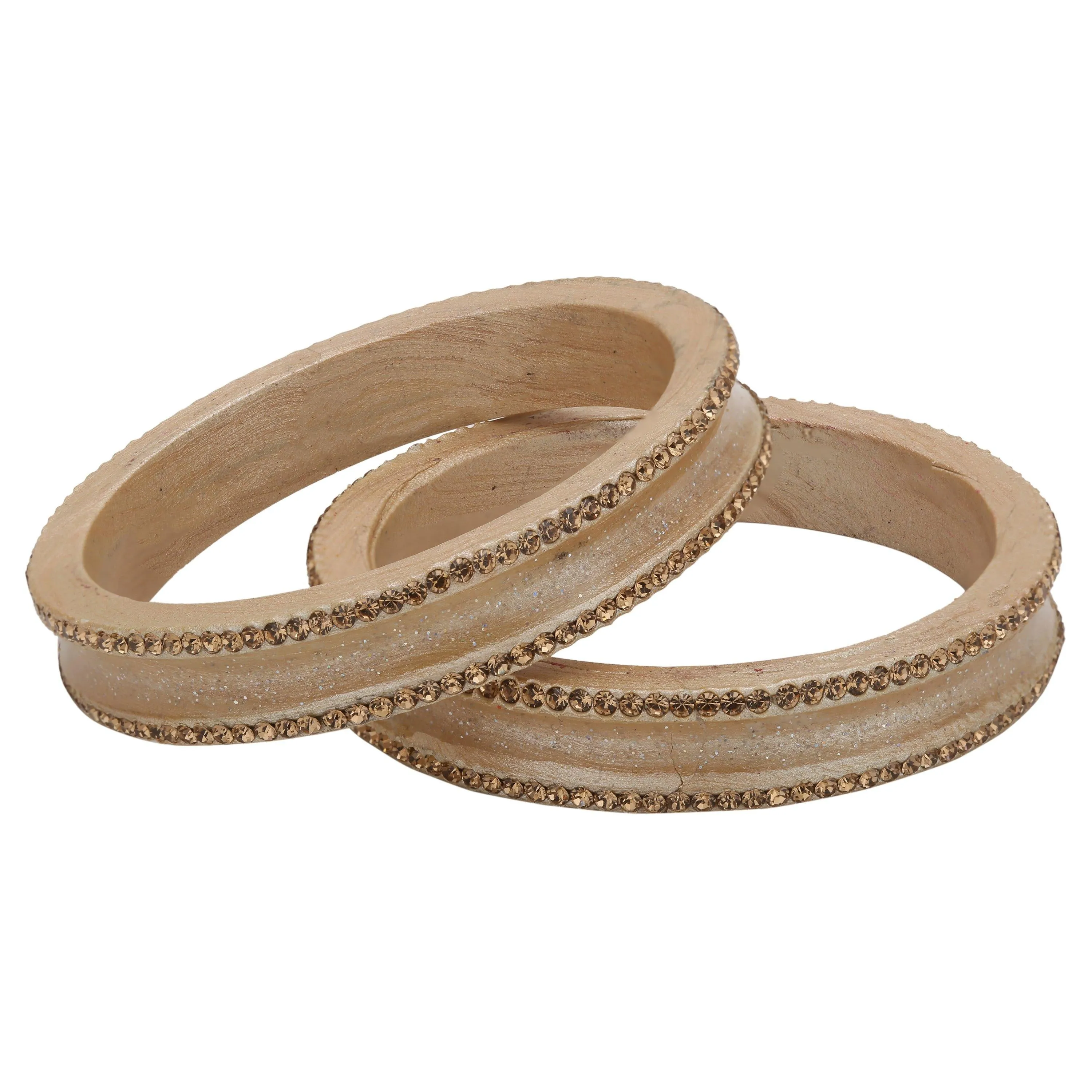 Sukriti Rajasthani Elegant Beige Lac Bangles for Women - Set of 2
