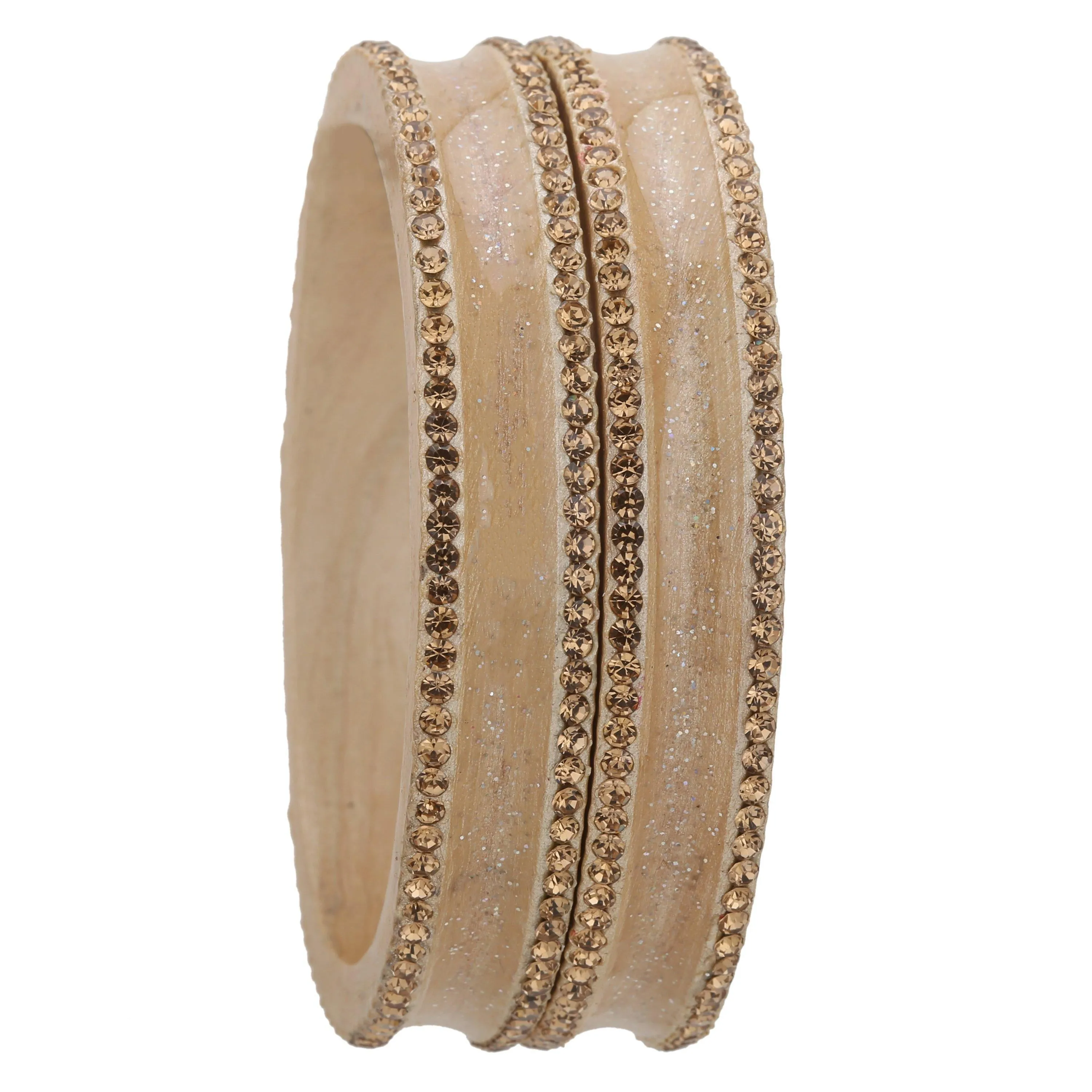Sukriti Rajasthani Elegant Beige Lac Bangles for Women - Set of 2