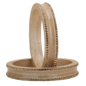 Sukriti Rajasthani Elegant Beige Lac Bangles for Women - Set of 2