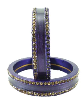 Sukriti Rajasthani Elegant Blue Lac Bangles for Women - Set of 2