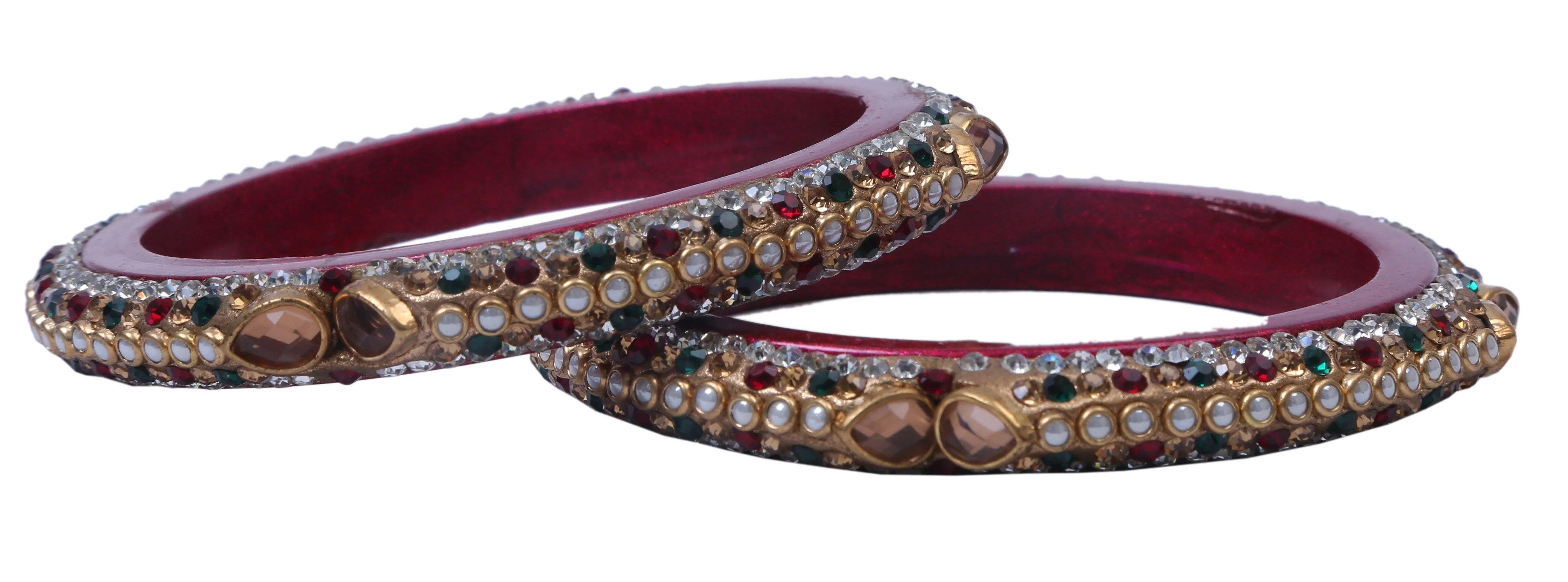 Sukriti Rajasthani Elegant Maroon Lac Bangadi Bangle - Set of 2