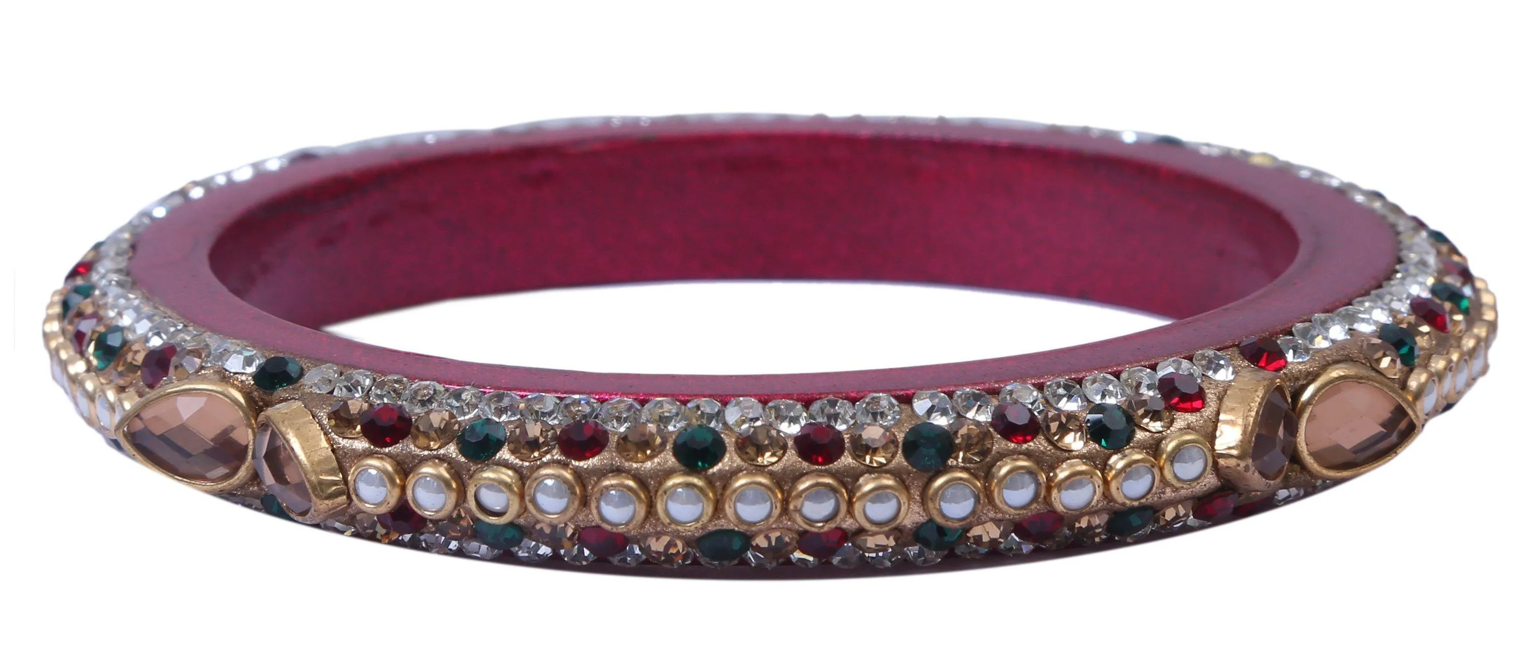 Sukriti Rajasthani Elegant Maroon Lac Bangadi Bangle - Set of 2