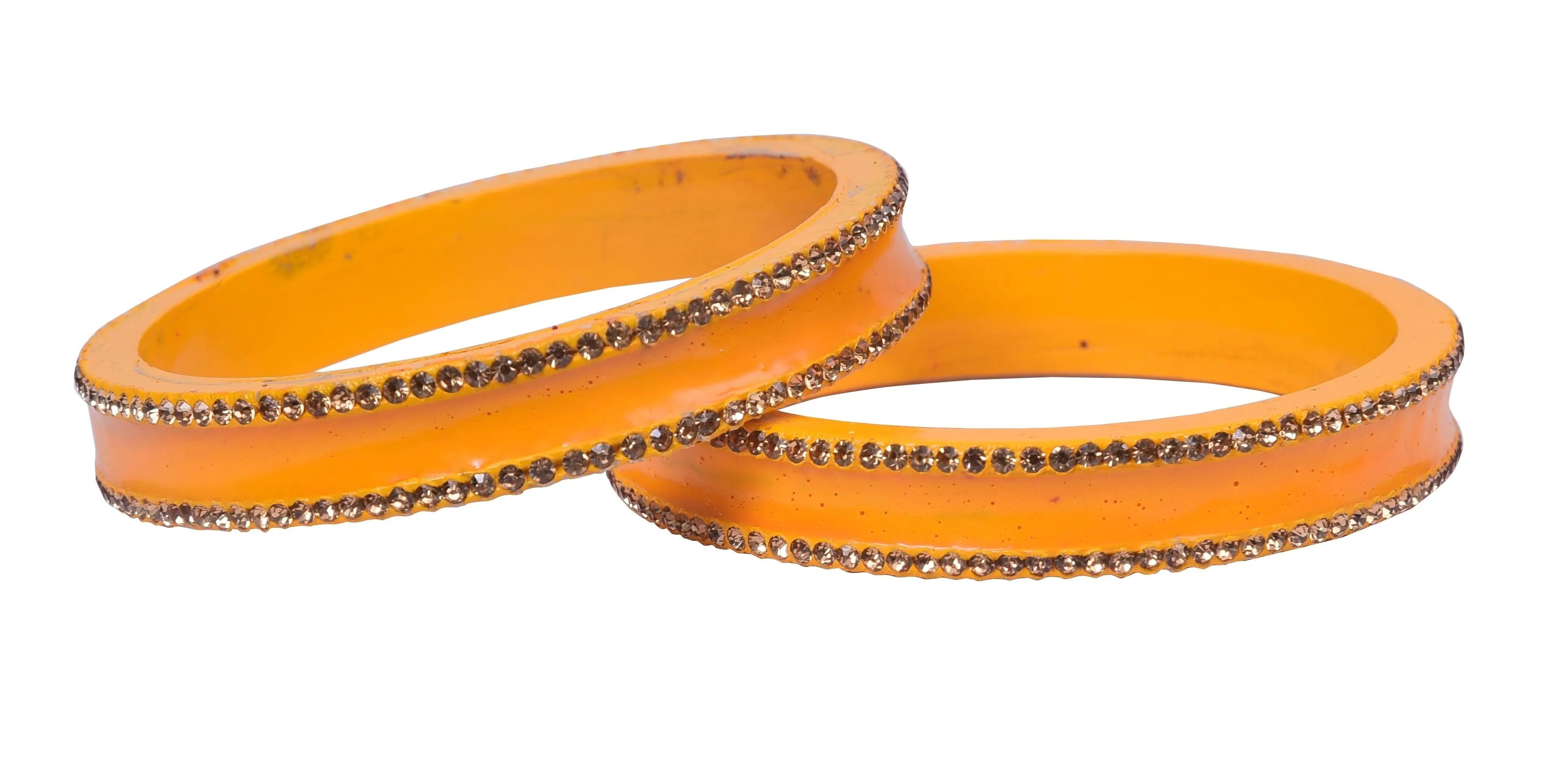 Sukriti Rajasthani Elegant Orange Lac Bangles for Women - Set of 2