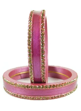 Sukriti Rajasthani Elegant Pink Lac Bangles for Women - Set of 2