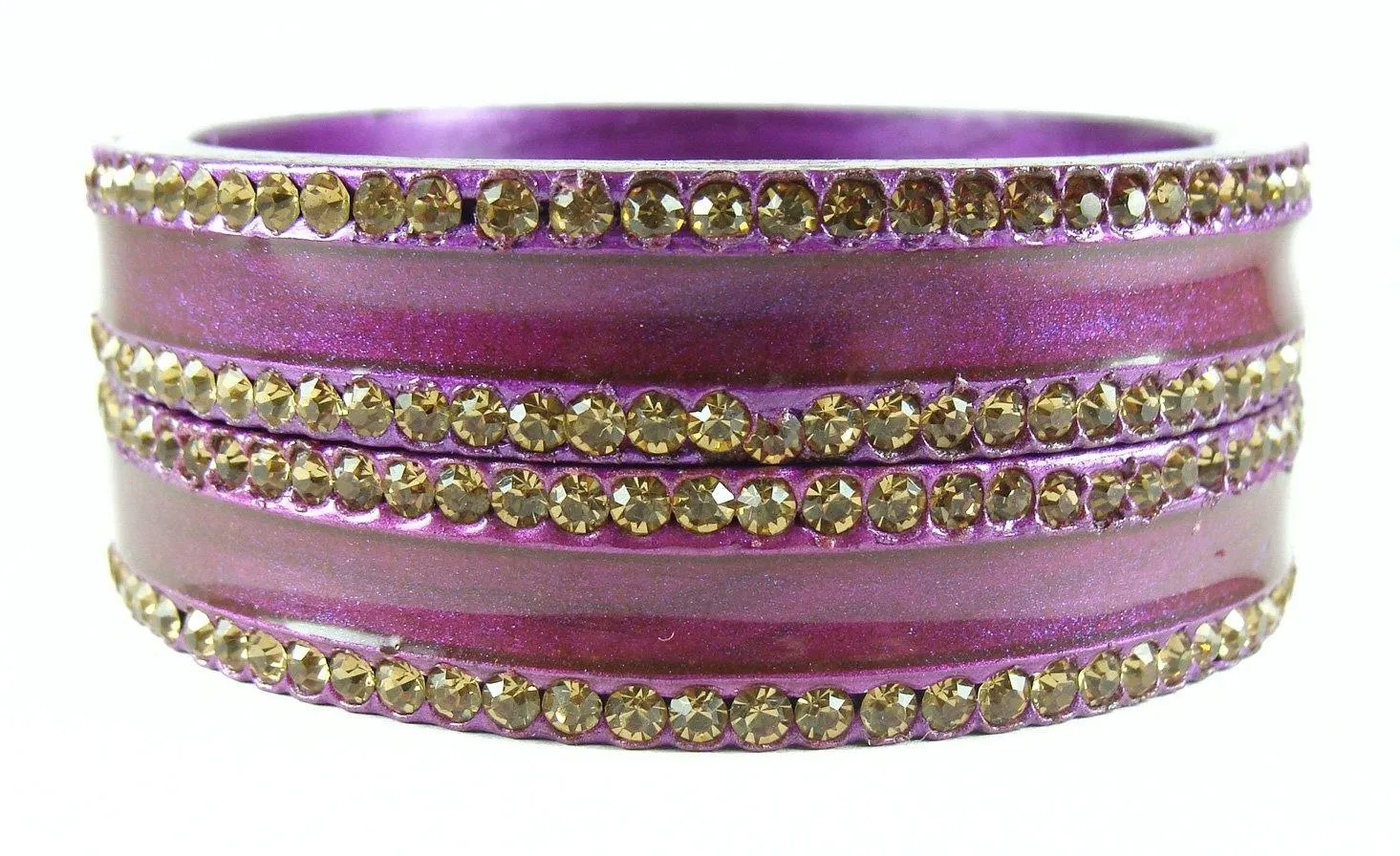 Sukriti Rajasthani Elegant Purple Lac Bangles for Women - Set of 2