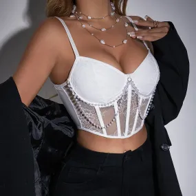 Summer Short Chain Corset Crop Top