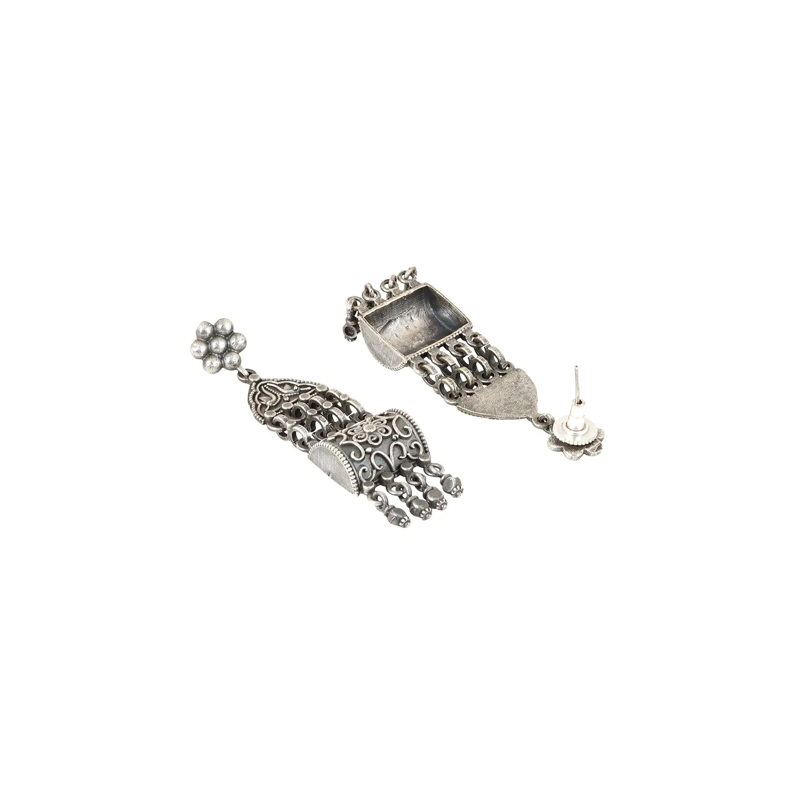 Teejh Mekhala Silver Oxidised Earrings