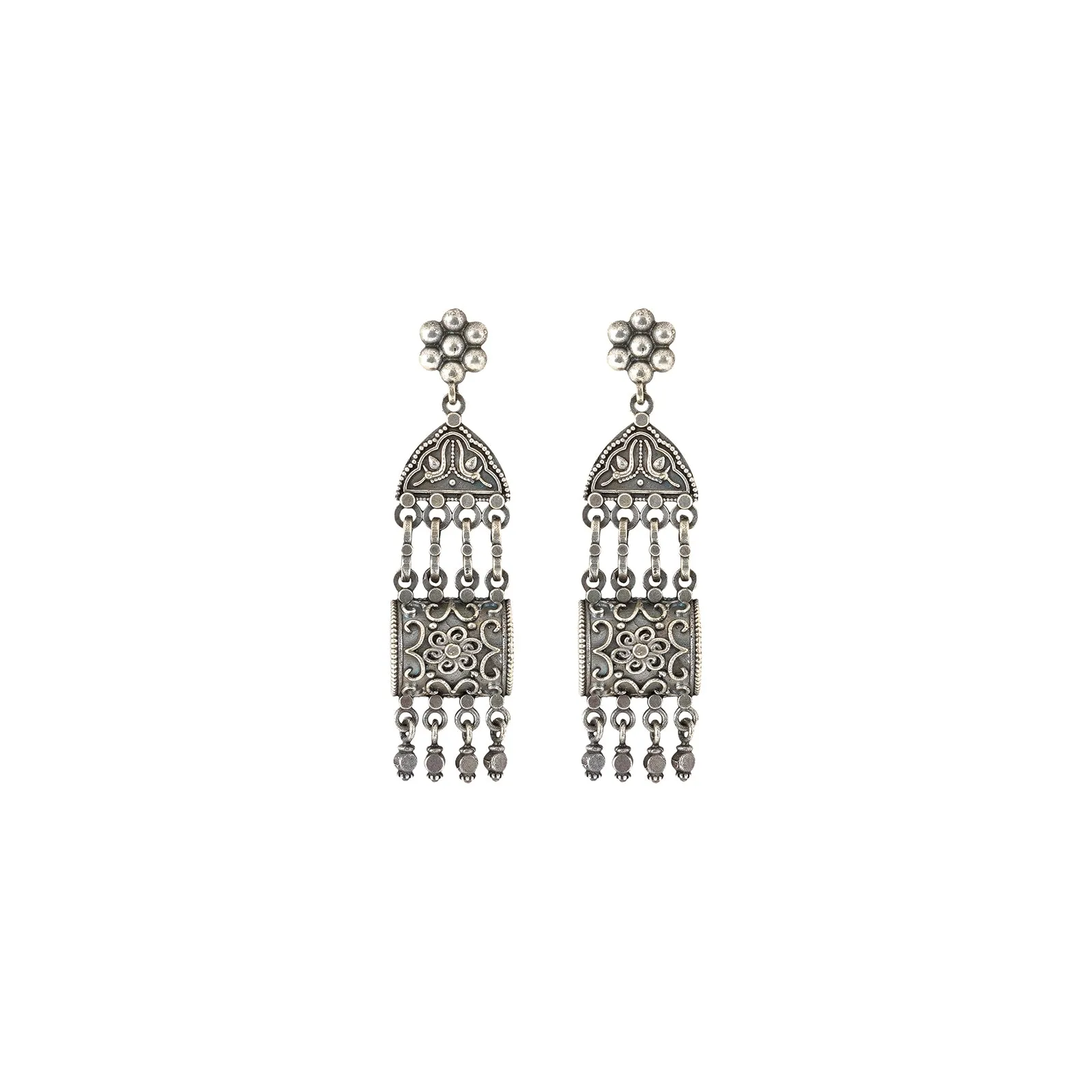 Teejh Mekhala Silver Oxidised Earrings