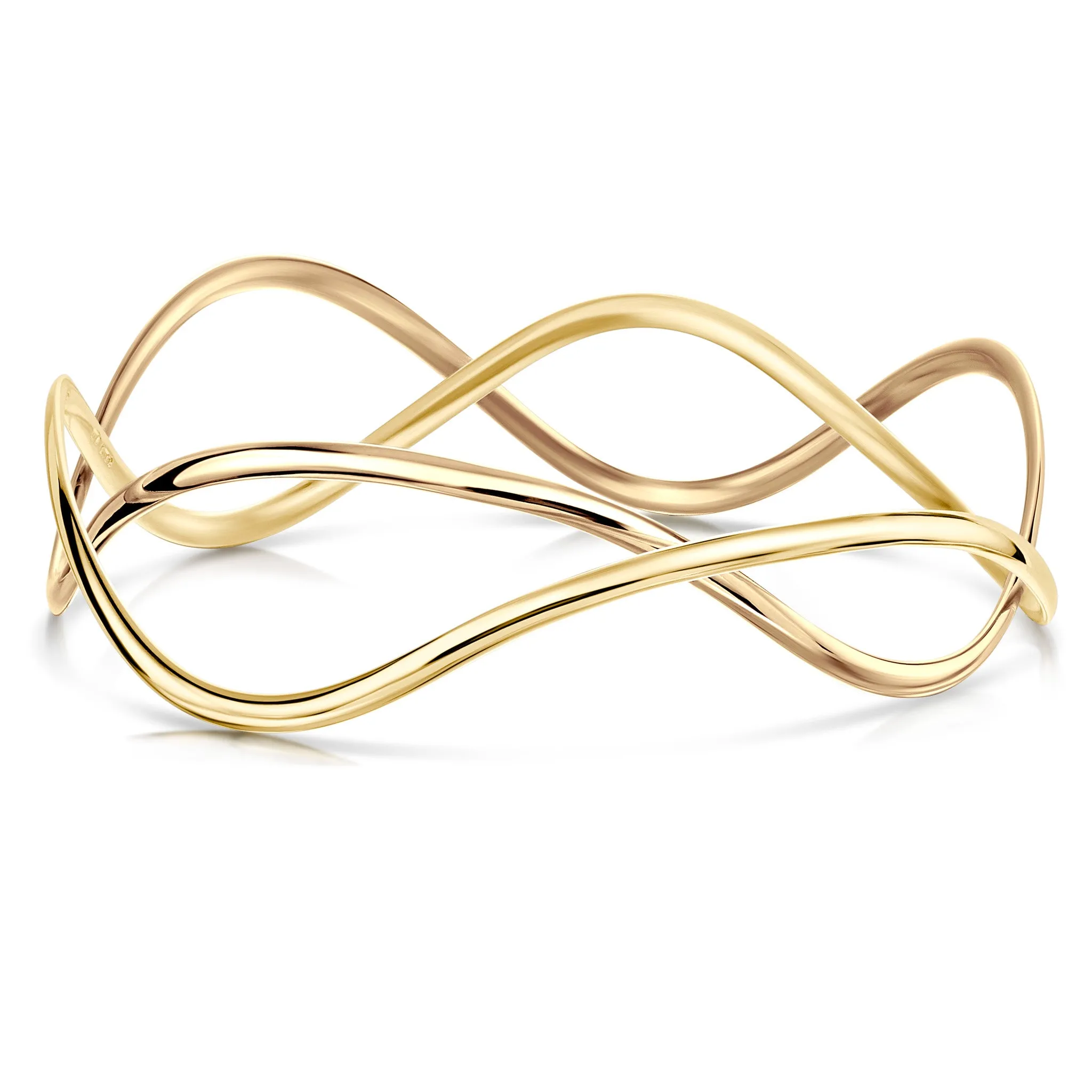 Tidal 2-part Bangle in 9ct Yellow Gold