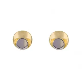 Two Tone Gold Plain Stud Earrings GE2435