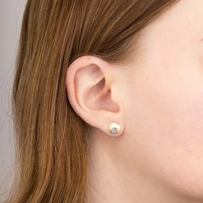 Two Tone Gold Plain Stud Earrings GE2435