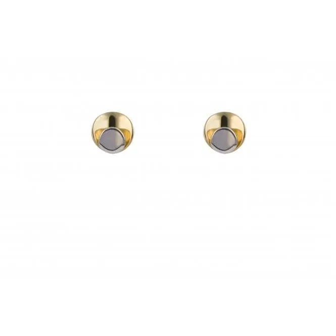 Two Tone Gold Plain Stud Earrings GE2435